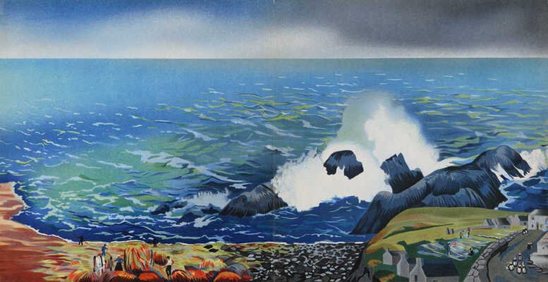 [Панорама берега. Худ. А. Экстер]. Panorama de la côte. Paris: Flammarion, 1938.